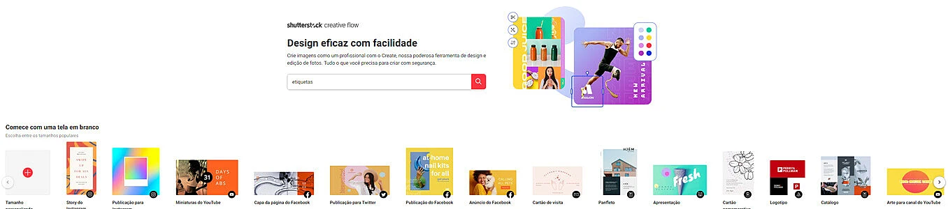 Tela inicial do Canva