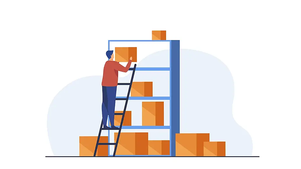 Ilustración de un persona gestionando su inventario