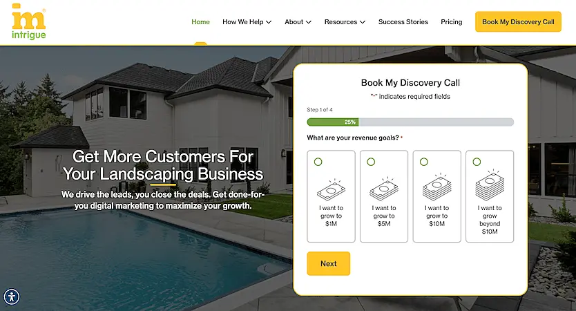 Intrigue Media website page