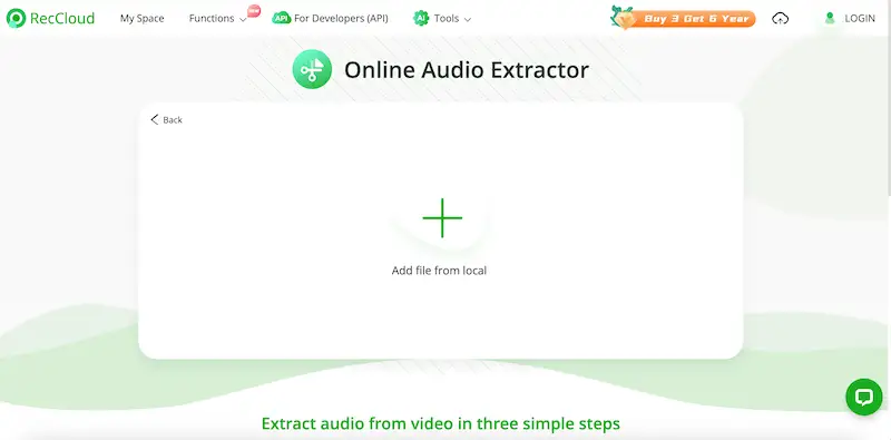 Extract audio from video RecCloud RecCloud audio extractor