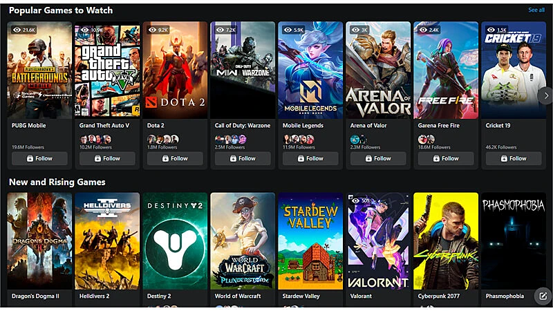 Captura da tela do Feed do Facebook Gaming com o chat aberto