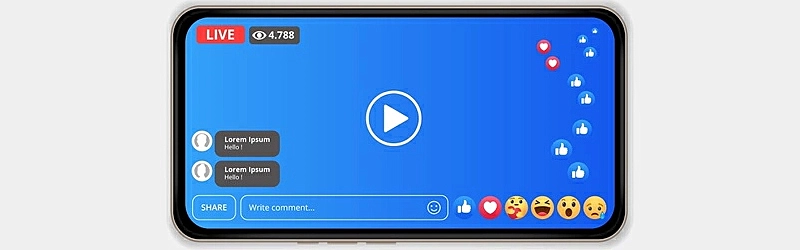 Foto da tela de um celular em uma transmissão ao vivo do Facebook