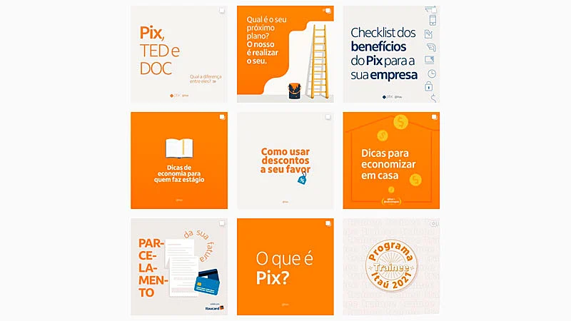 Feed de Instagram Itaú