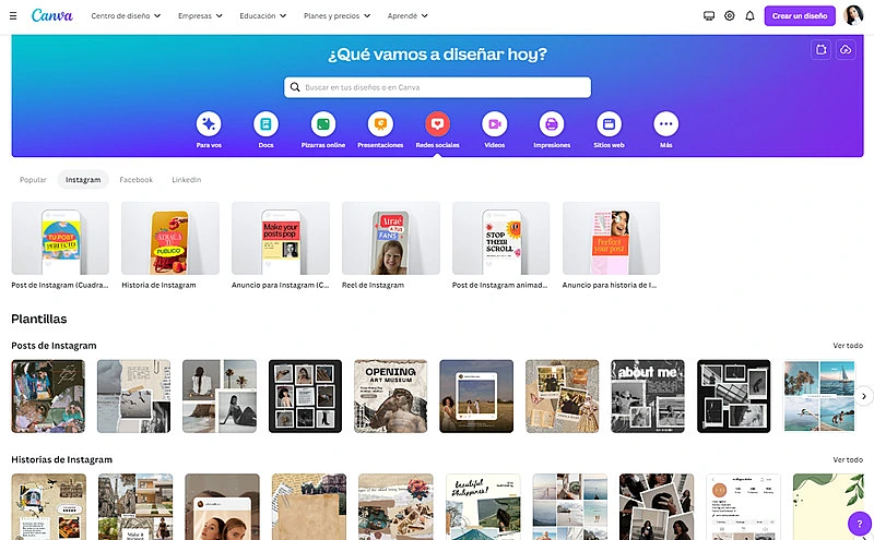 Feed de Instagram con Canva