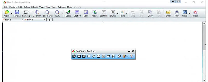 captura de tela da ferramenta de captura de tela faststone