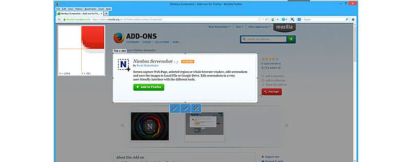 captura de tela da ferramenta de captura de tela nimbus