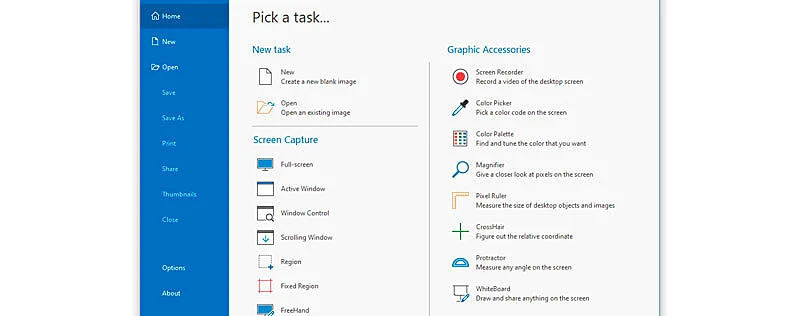 captura de tela da ferramenta de captura de tela picpick