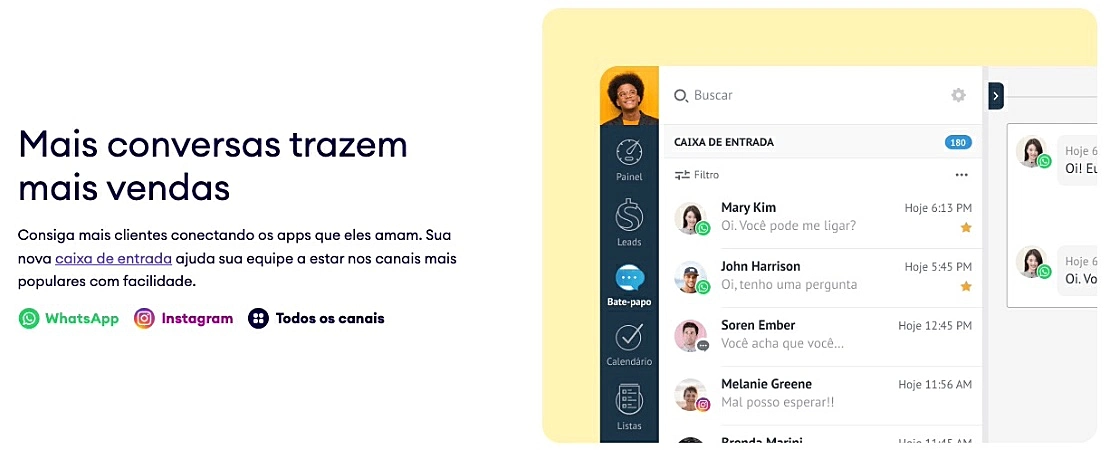 Captura de tela do Kommo