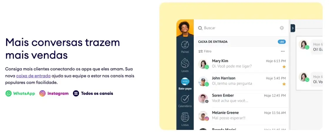 Captura de tela do Kommo