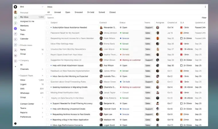 Captura de tela do Bird