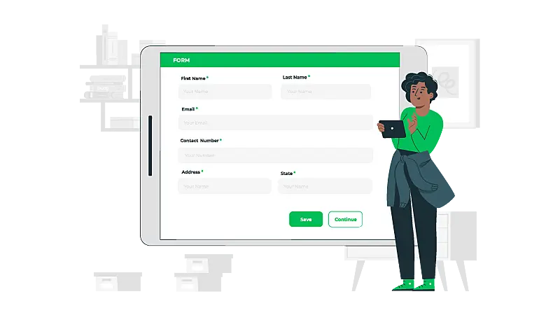 Imagem vetorizada de um formulário para gerar leads