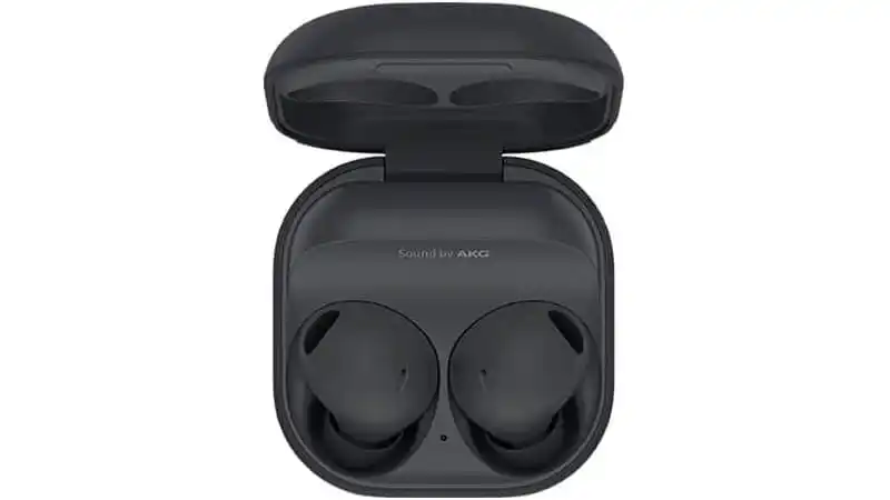 Fone de Ouvido Intra-Auricular Galaxy Buds 2 imagem de um fone de ouvido intra-auricular Galaxy Buds 2 Pro na cor preta dentro do case