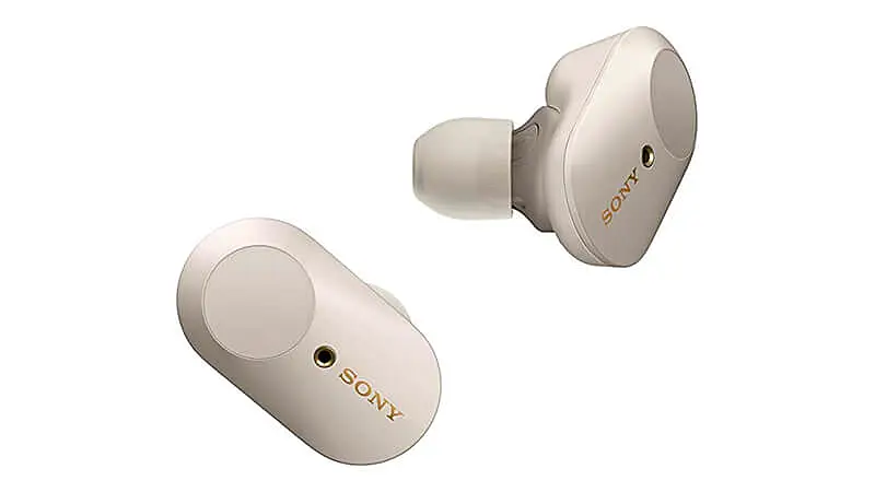imagem de um par de fones de ouvido Sony WF