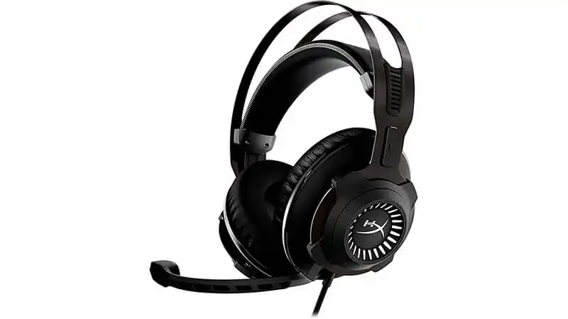 Fone Gamer HyperX imagem que mostra um fone gamer HyperX Cloud Revolver na cor preta de lado