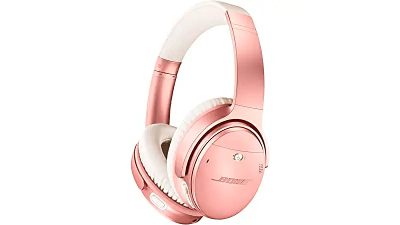 imagem de um fone de ouvido sem fio Bose Quiet Comfort na cor rosa