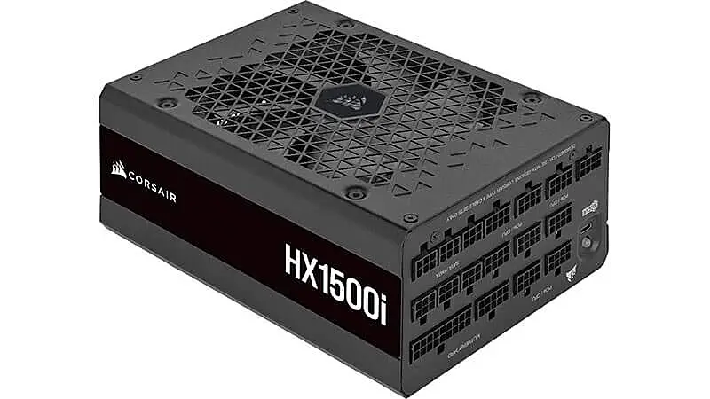 imagem de uma fonte gamer Corsair RM1500x na cor preta