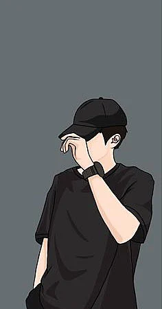 ilustração de um homem com a mão no boné