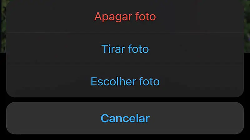 Print das configurações do WhatsApp