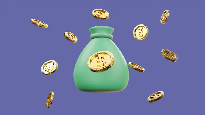 Imagen 3D de un bolso de monedas