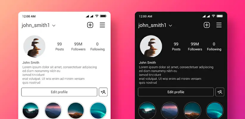 Frases para bio do Instagram Ilustração de um perfil do Instagram