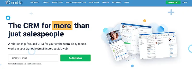 Nimble home page