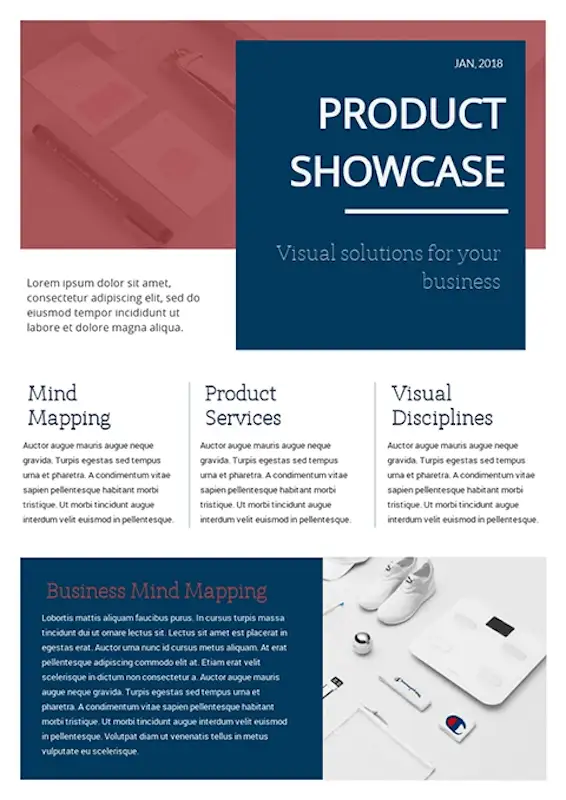 Free newsletter templates - product showcase Product showcase newsletter