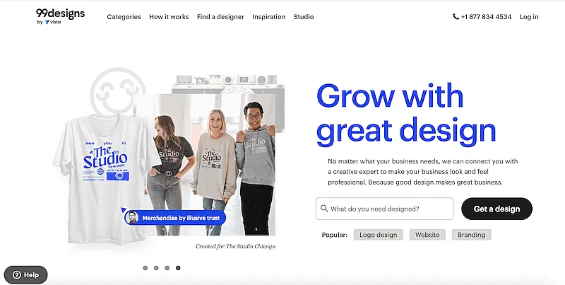 99Designs home page