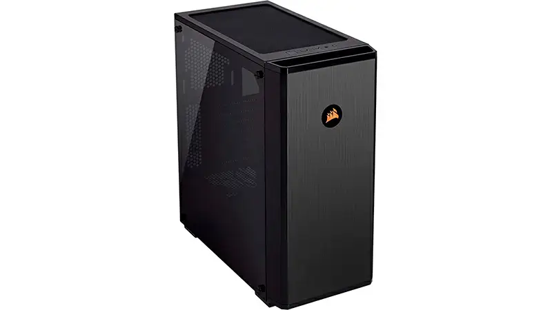 imagem de um gabinete para PC da Corsair na cor preta