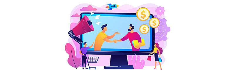 Imagen vectorizada representando un programa de afiliados