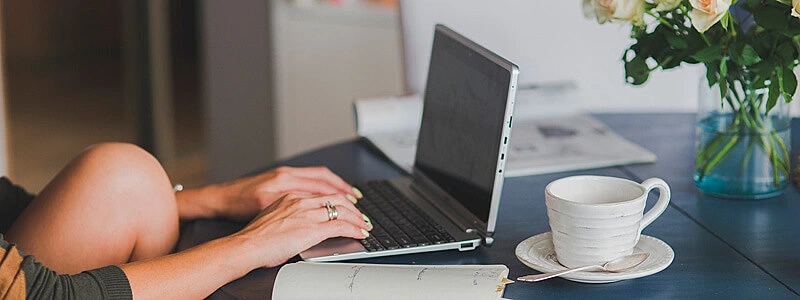 ideia de como ganhar dinheiro em casa sendo ilustrada por uma mulher trabalhando em seu notebook