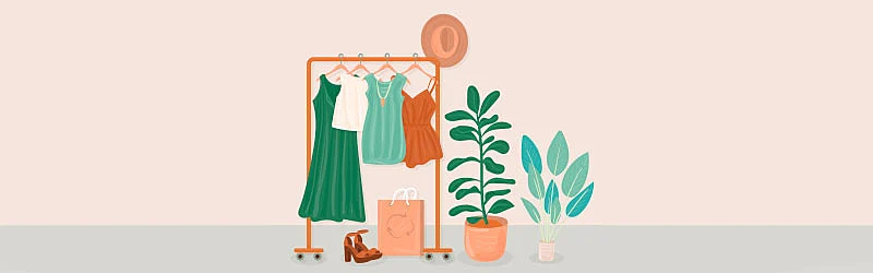 Ilustração de uma arara de roupas