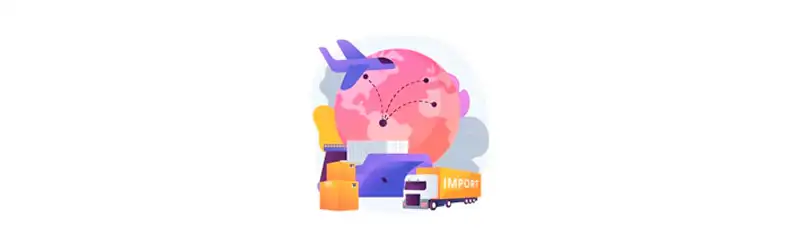 Imagem do planeta Terra e vários meios de transporte