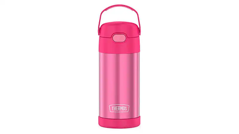 Garrafa Térmica Thermos imagem de uma garrafa térmica da Thermos na cor rosa
