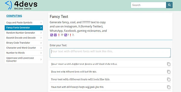 Generadores de letras