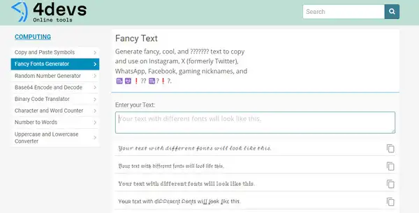 Generadores de letras