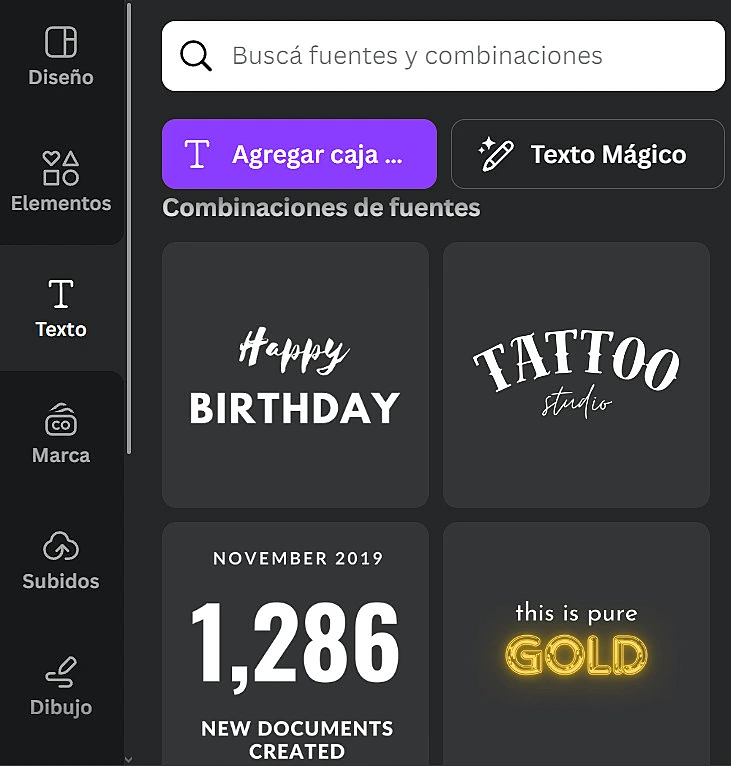 Generador de letras Canva