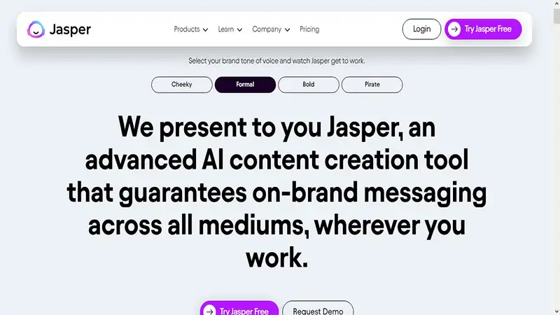 Gerador de texto com inteligência artificial Captura de tela do Jasper