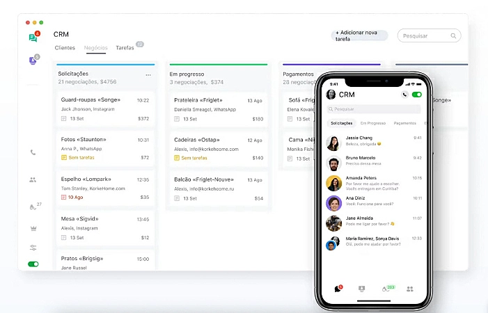 captura de tela do site JivoChat