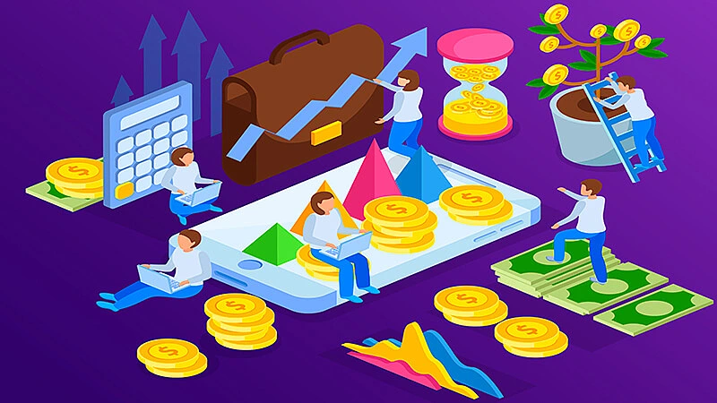 Dupla ao lado de um relatório e uma calculadora