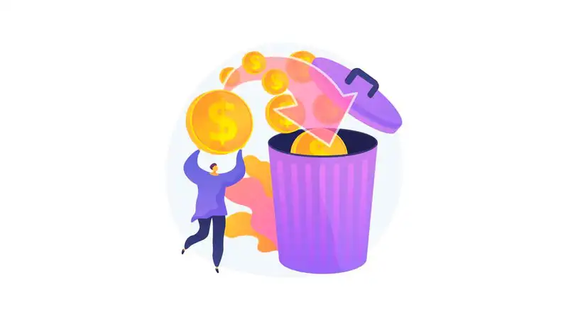 Pessoa jogando moedas numa cesta de lixo