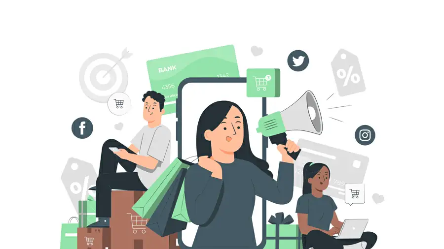 Google Ads Ilustración de iconos relacionados con la publicidad en Internet