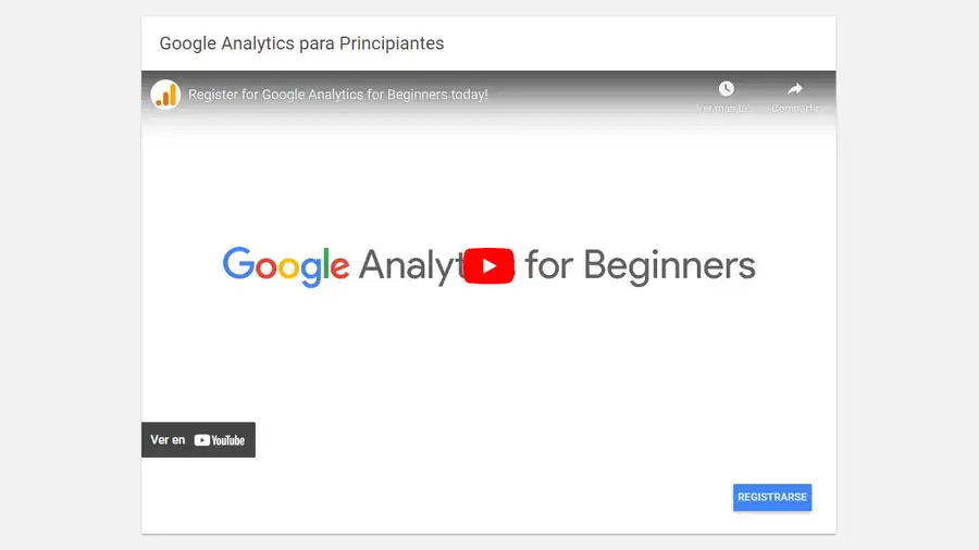 Curso Google Analytics Pantalla Google Academy