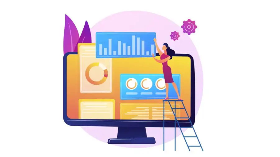 Google Analytics Ilustración concepto de análisis de datos