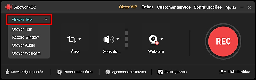 Captura de tela do ApowerREC