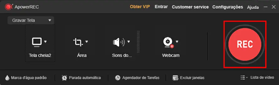 Captura de tela do ApowerREC