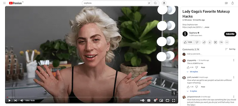 Lady Gaga favorite makeup hacks YouTube video