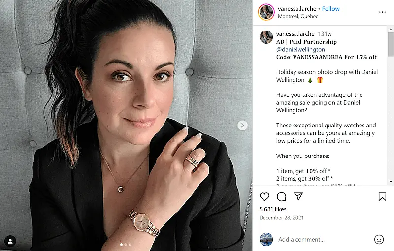 Vanessa Larche Instagram post