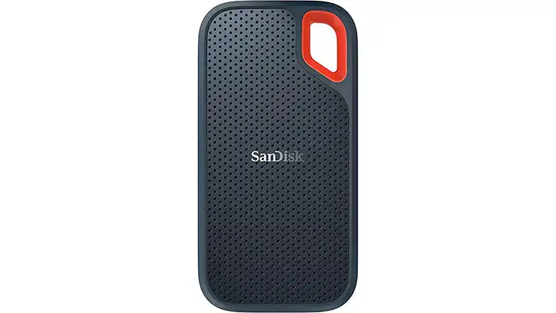 imagem de um ssd externo SanDisk Extreme na cor azul 