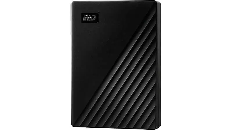 imagem de um hd externo Western Digital na cor preta