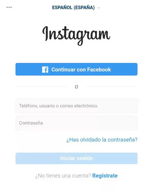 Instagram iniciar sesión